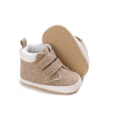 Baby Boy Shoes Shoes Iluvlittlepeople 6-9 Months Khaki Cotton Fabric