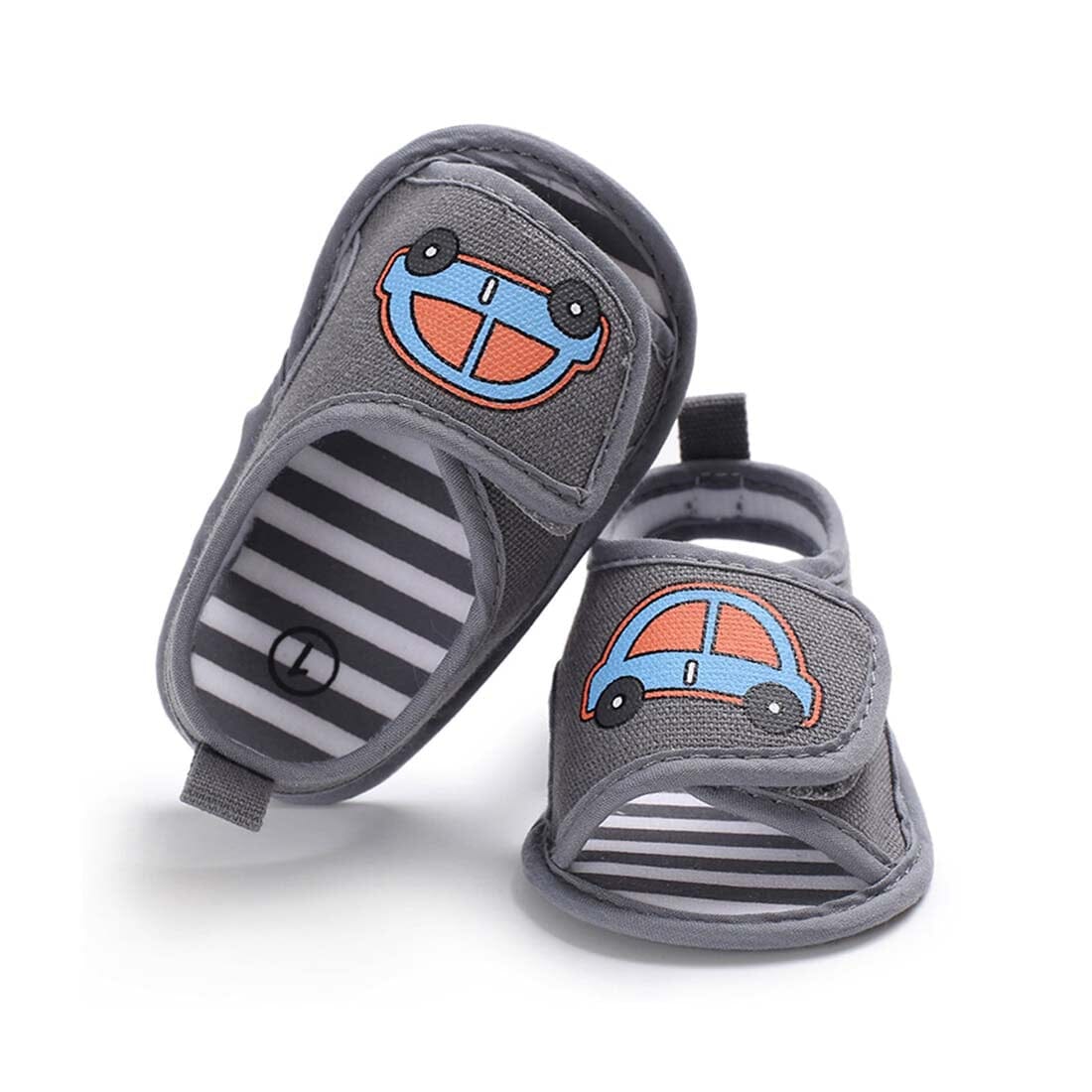 Baby Boys Soft Sole Sandals Shoes Iluvlittlepeople 6-9Month Grey Rubber