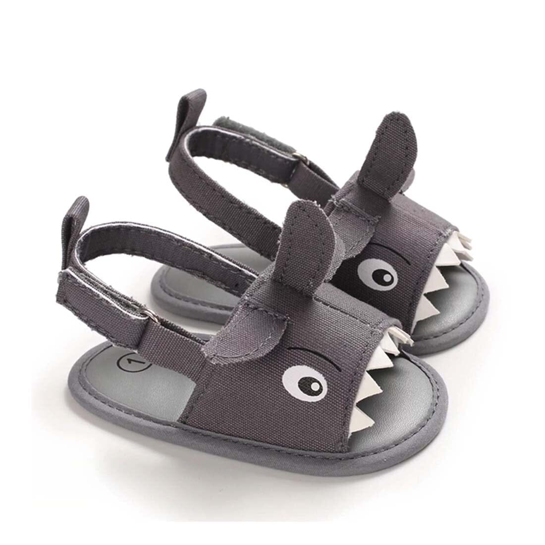 Baby Boy Cartoon Design Slingback Sandals Shoes Iluvlittlepeople 6-9Month Grey 
