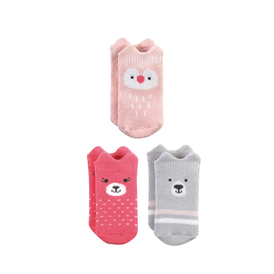 Baby Girl Newborn Terry Socks Pink Animals socks Iluvlittlepeople 9-12Month Multi 