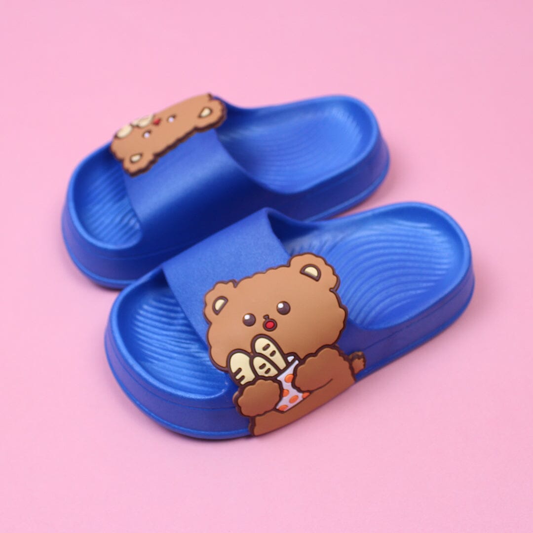 Dashing Blue Bear Flat Slides Crocs And Slides Iluvlittlepeople 