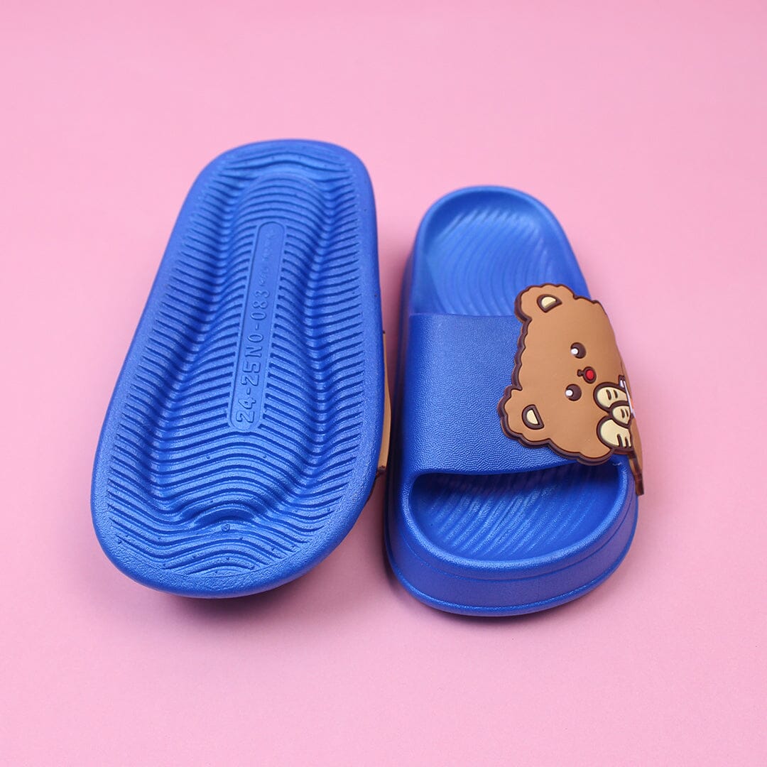 Dashing Blue Bear Flat Slides Crocs And Slides Iluvlittlepeople 