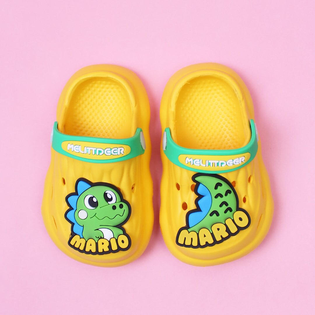 Cute Yellow Mario Dino Crocs Crocs And Slides Iluvlittlepeople 18 Months Rubber Yellow