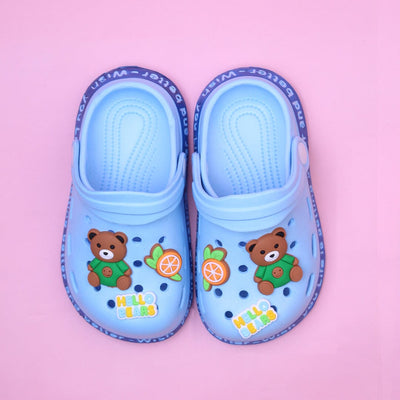 Cute Light Blue Hello Bears Kids Crocs Crocs And Slides Iluvlittlepeople 12 Months Rubber Light Blue