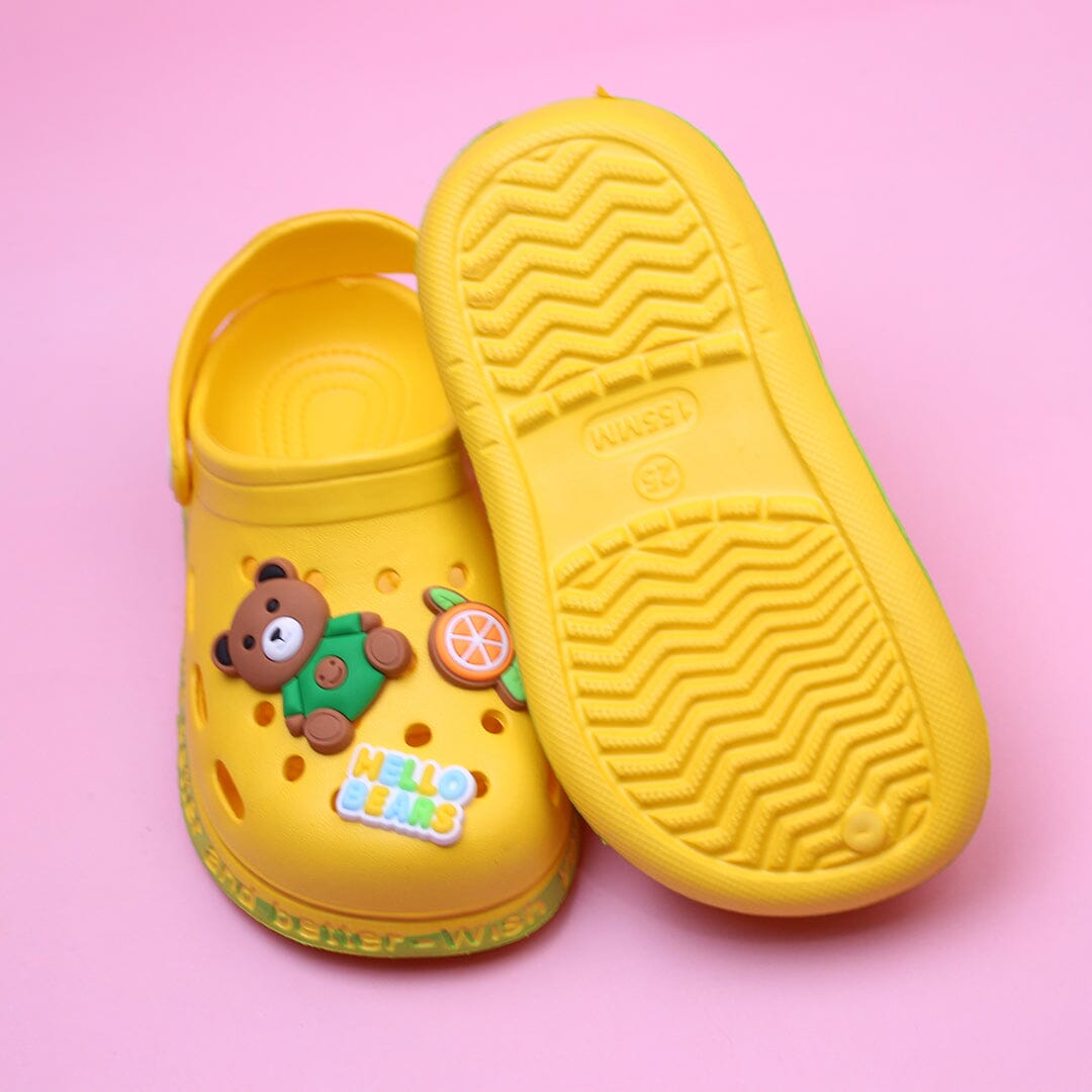Attractive Yellow Hello Bears Kids Crocs Crocs And Slides Iluvlittlepeople 