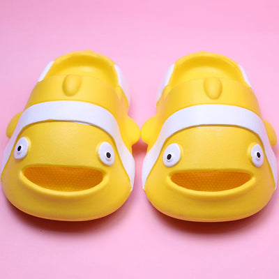 Cute Yellow Dolphin Kids Slides Crocs And Slides Iluvlittlepeople 