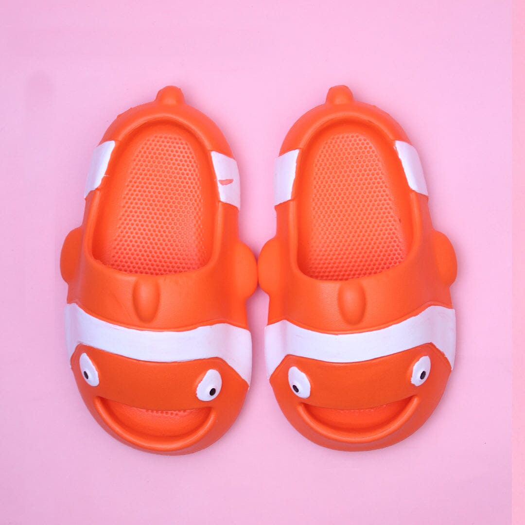 Cute Orange Dolphin Kids Slides Crocs And Slides Iluvlittlepeople 24 Months Rubber Orange