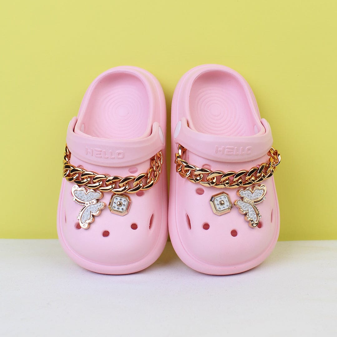 Dashing Pink Luxury Flat Sandals Crcs & Slides Iluvlittlepeople 18-19 Rubber Pink
