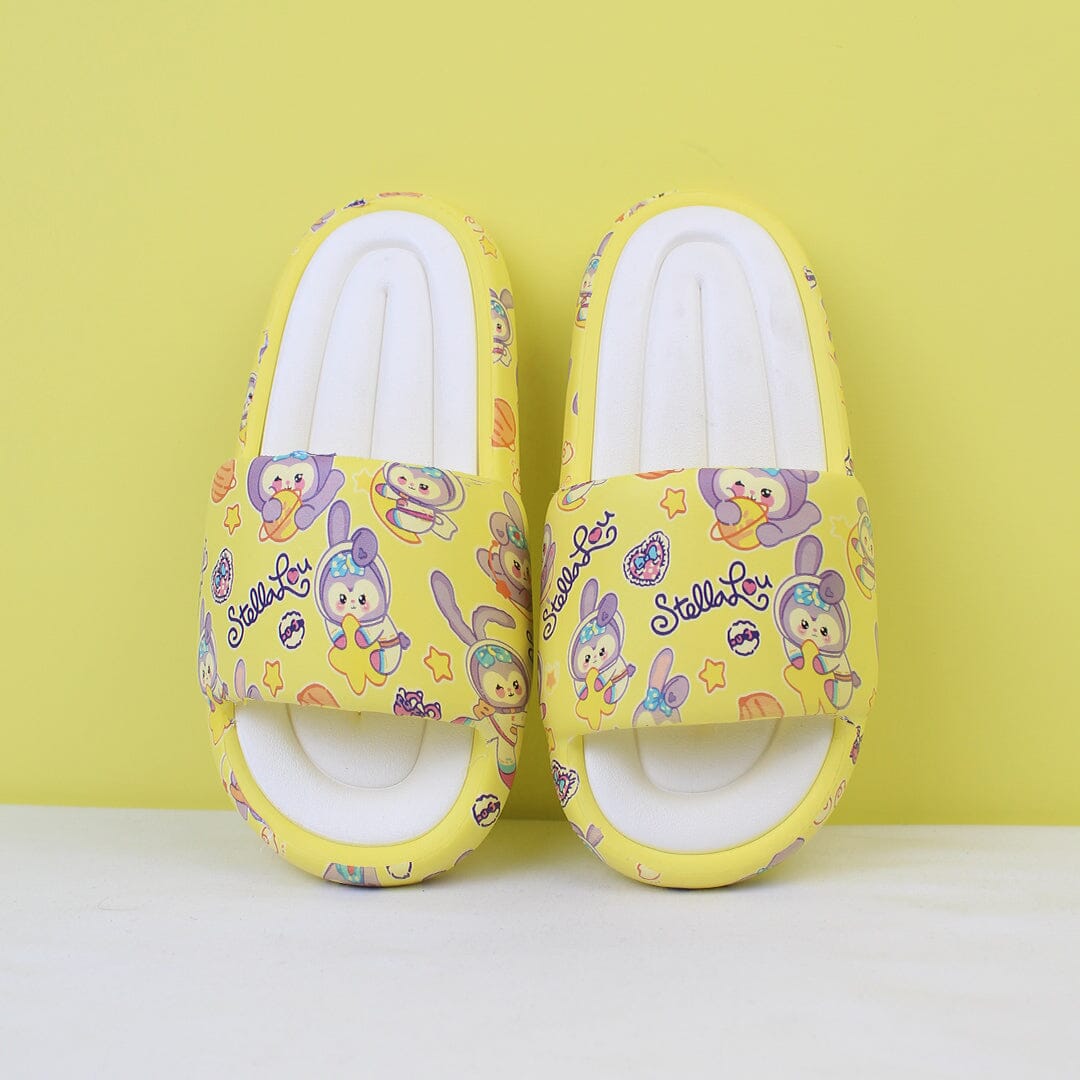 Attractive Yellow Themed Flat Slides Iluvlittlepeople 36-37 Rubber Yellow