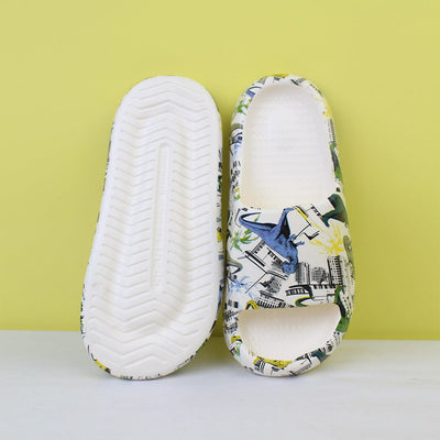 Attractive Off White Themed Flat Slides Iluvlittlepeople 