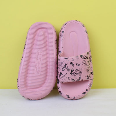 Attractive Pink Themed Flat Slides Iluvlittlepeople 
