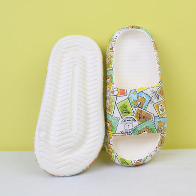 Attractive Off White Themed Flat Slides Iluvlittlepeople 