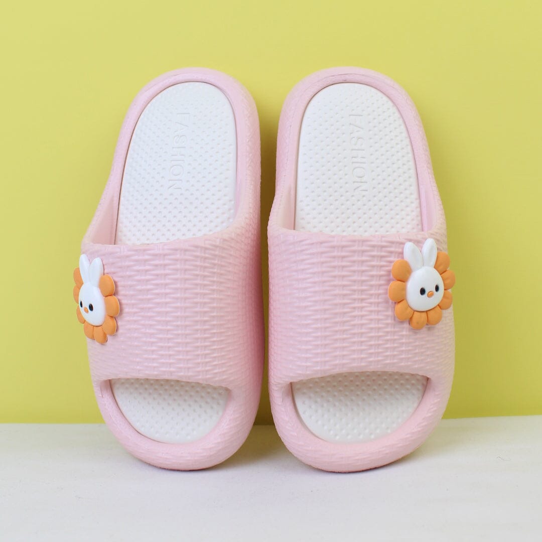 Attractive Pink Themed Flat Slides Iluvlittlepeople 36-37 Rubber Pink