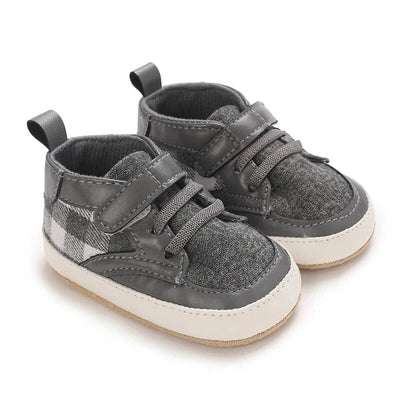 Attractive Grey Themed Baby Boy Shoes Shoes Iluvlittlepeople 6-9 Months Grey 