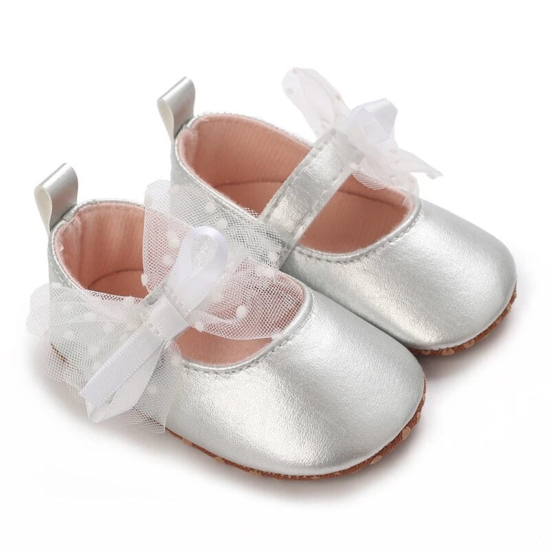 Stylish Silver Themed Baby Girl Shoes Shoes Iluvlittlepeople 6-9 Months Silver 