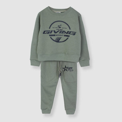 Stylish Cozy Green Themed Tracksuit For Boys Tracksuit Iluvlittlepeople 4-5 Years Green Winter