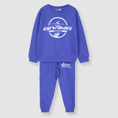 Stylish Cozy Blue Themed Tracksuit For Boys Tracksuit Iluvlittlepeople 5-6 Years Blue Winter