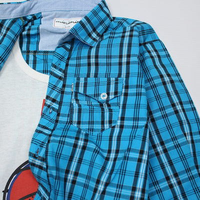 Decent Style Light Blue Themed Boys Casual Shirt Casual Shirt Iluvlittlepeople 