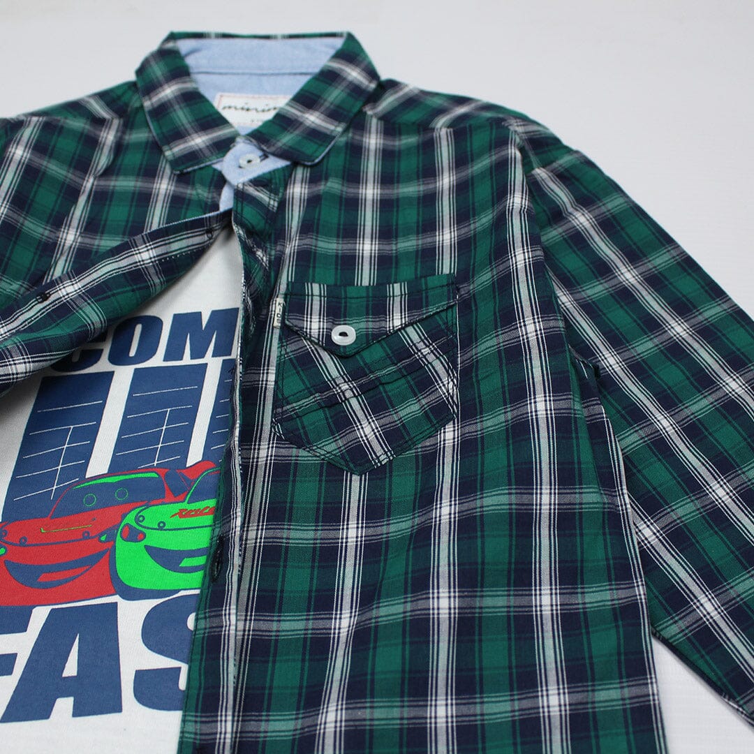 Decent Style Green Themed Boys Casual Shirt Casual Shirt Iluvlittlepeople 