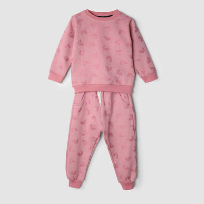 2Pc Comfy Pink Themed For Girls 2Pc Set Iluvlittlepeople 6-9 Months Winter Pink