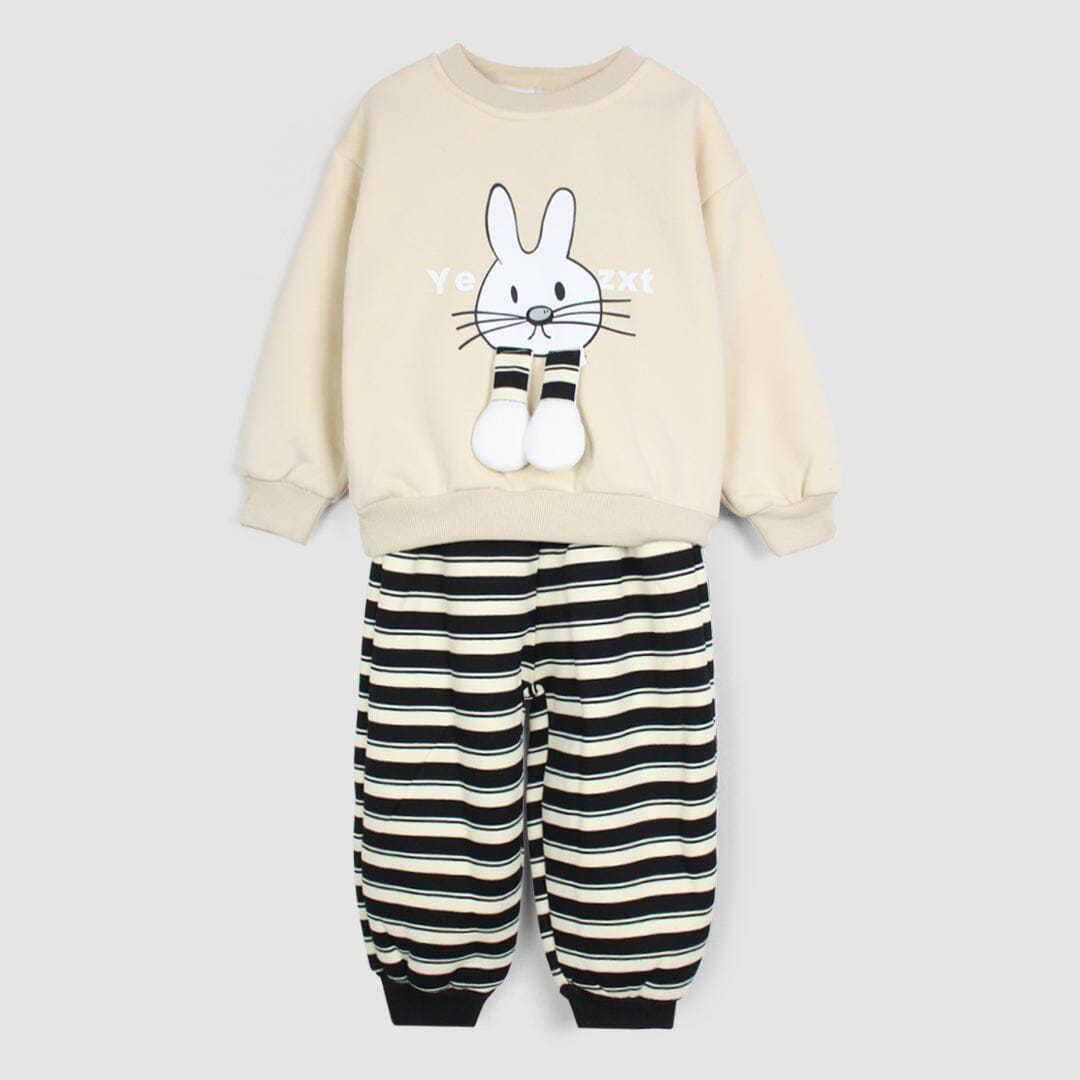 2Pc Comfy Rabbit Off White Themed For Kids 2Pc Set Iluvlittlepeople 12-18 Months Winter Off White