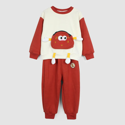 2Pc Comfy & Cozy Red Themed For Kids 2Pc Set Iluvlittlepeople 12-18 Months Winter Red