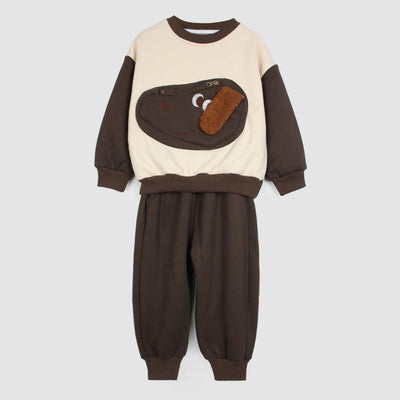 2Pc Comfy & Cozy Brown Themed For Kids 2Pc Set Iluvlittlepeople 12-18 Months Winter Brown