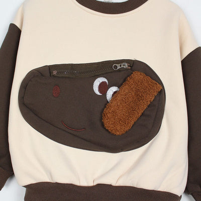 2Pc Comfy & Cozy Brown Themed For Kids 2Pc Set Iluvlittlepeople 