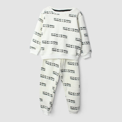 2Pc Comfy & Cozy Off White Themed For Kids 2Pc Set Iluvlittlepeople 6-9 Months Winter Off White