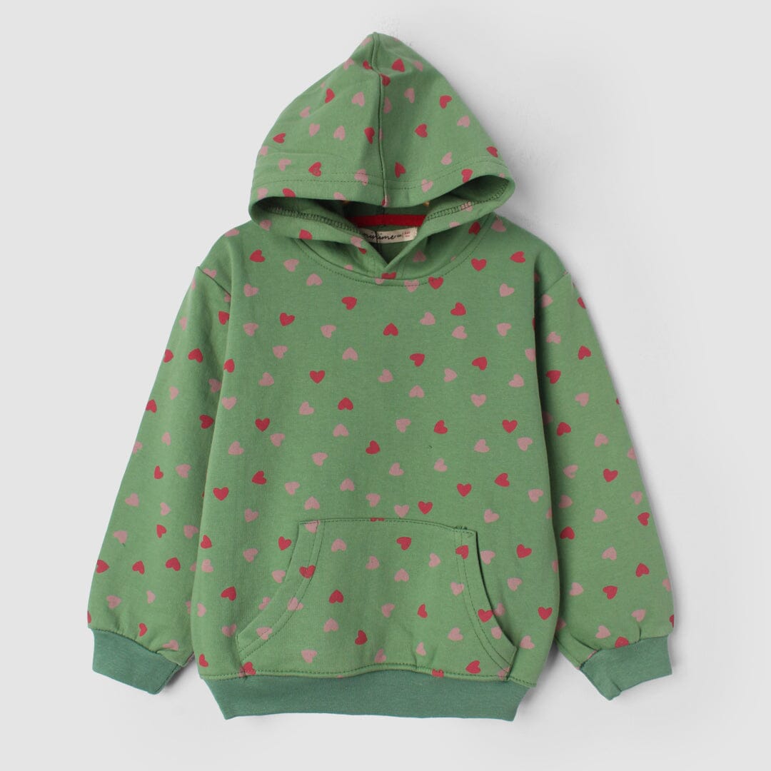 Sweet Green Themed Kids Hoodie Hoodie Iluvlittlepeople 6-9 Months Green Winter
