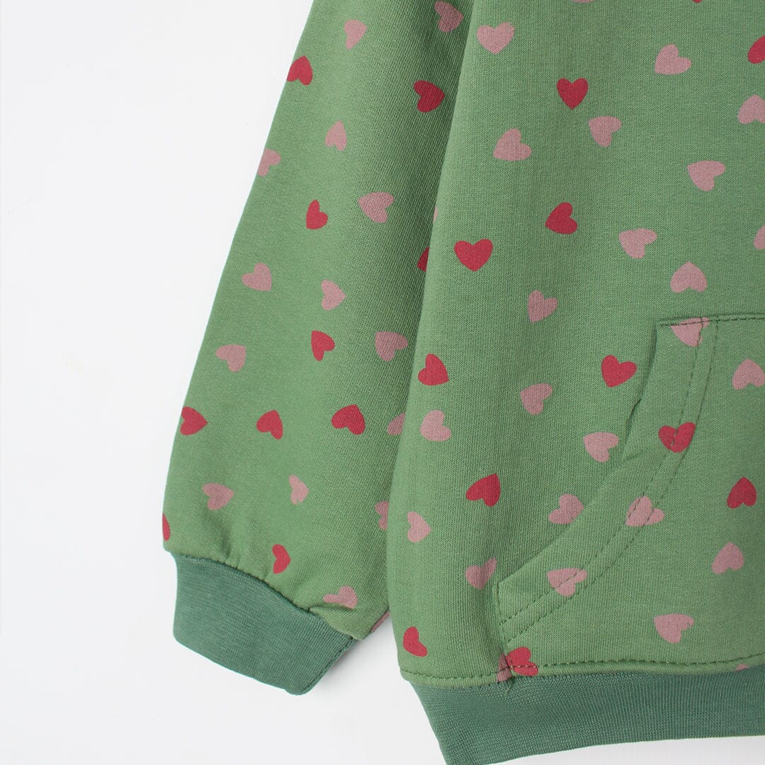 Sweet Green Themed Kids Hoodie Hoodie Iluvlittlepeople 