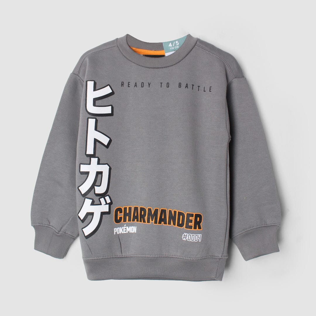 Inspire Grey Themed Boys Sweatshirt Sweatshirt Iluvlittlepeople 4-5 Years Grey Winter