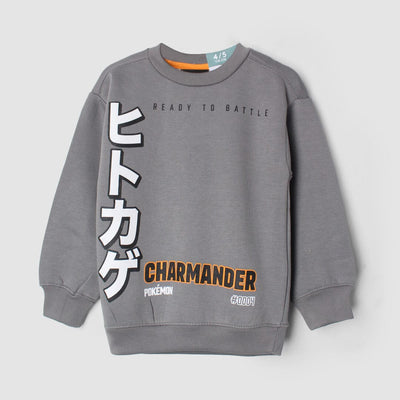 Inspire Grey Themed Boys Sweatshirt Sweatshirt Iluvlittlepeople 4-5 Years Grey Winter