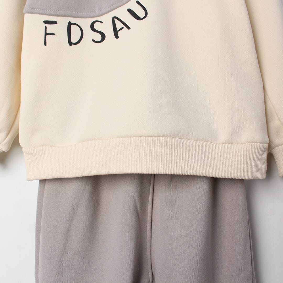 Stylish 2Pc Off White Themed Boys Set 2Pc Boys Iluvlittlepeople 