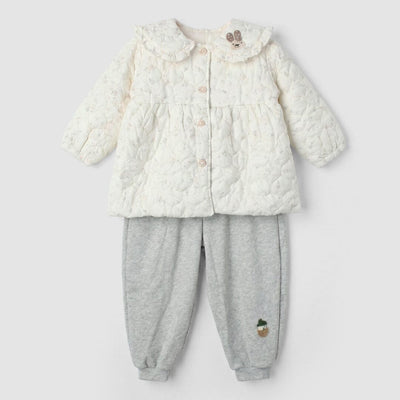 Ivory 2Pc Off White Themed Girls Set 2Pc Set Iluvlittlepeople 6-9 Months Winter Off White