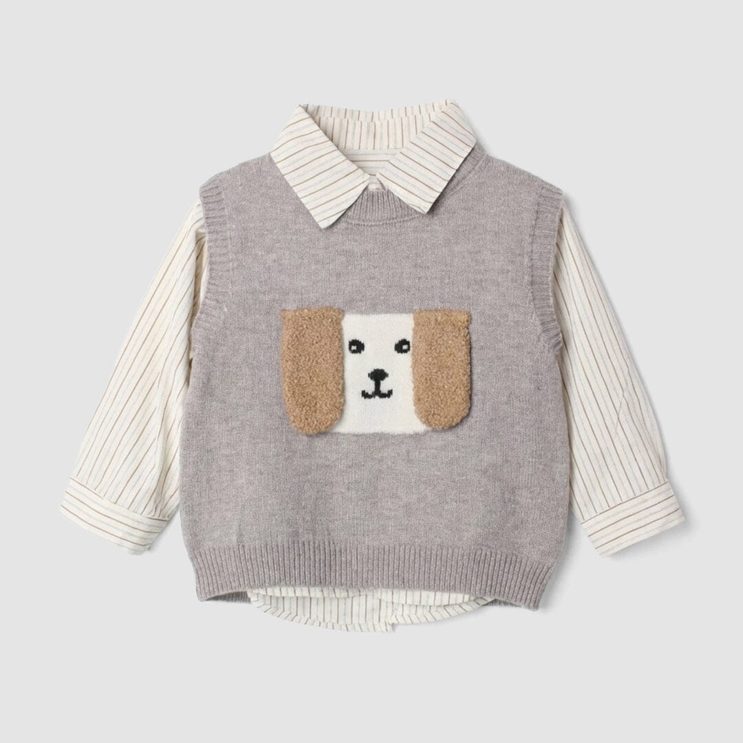 Cozy Grey Themed Kids Sweater & Casual Shirt Sweater Iluvlittlepeople 9-12 Months Grey Winter