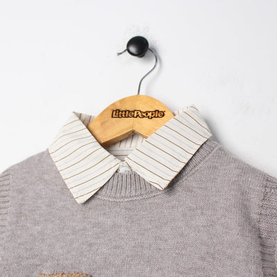 Cozy Grey Themed Kids Sweater & Casual Shirt Sweater Iluvlittlepeople 