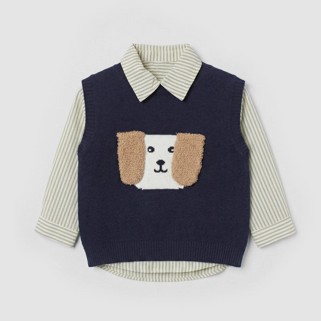 Modern Blue Themed Kids Sweater & Casual Shirt Sweater Iluvlittlepeople 9-12 Months Blue Winter