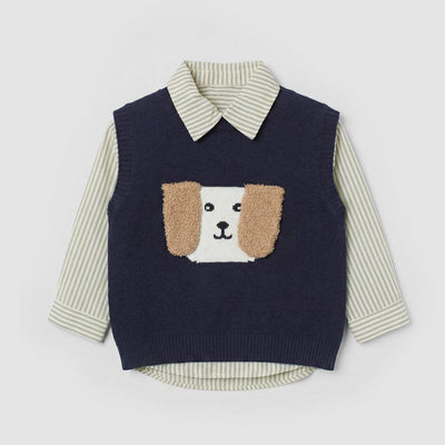 Modern Blue Themed Kids Sweater & Casual Shirt Sweater Iluvlittlepeople 9-12 Months Blue Winter