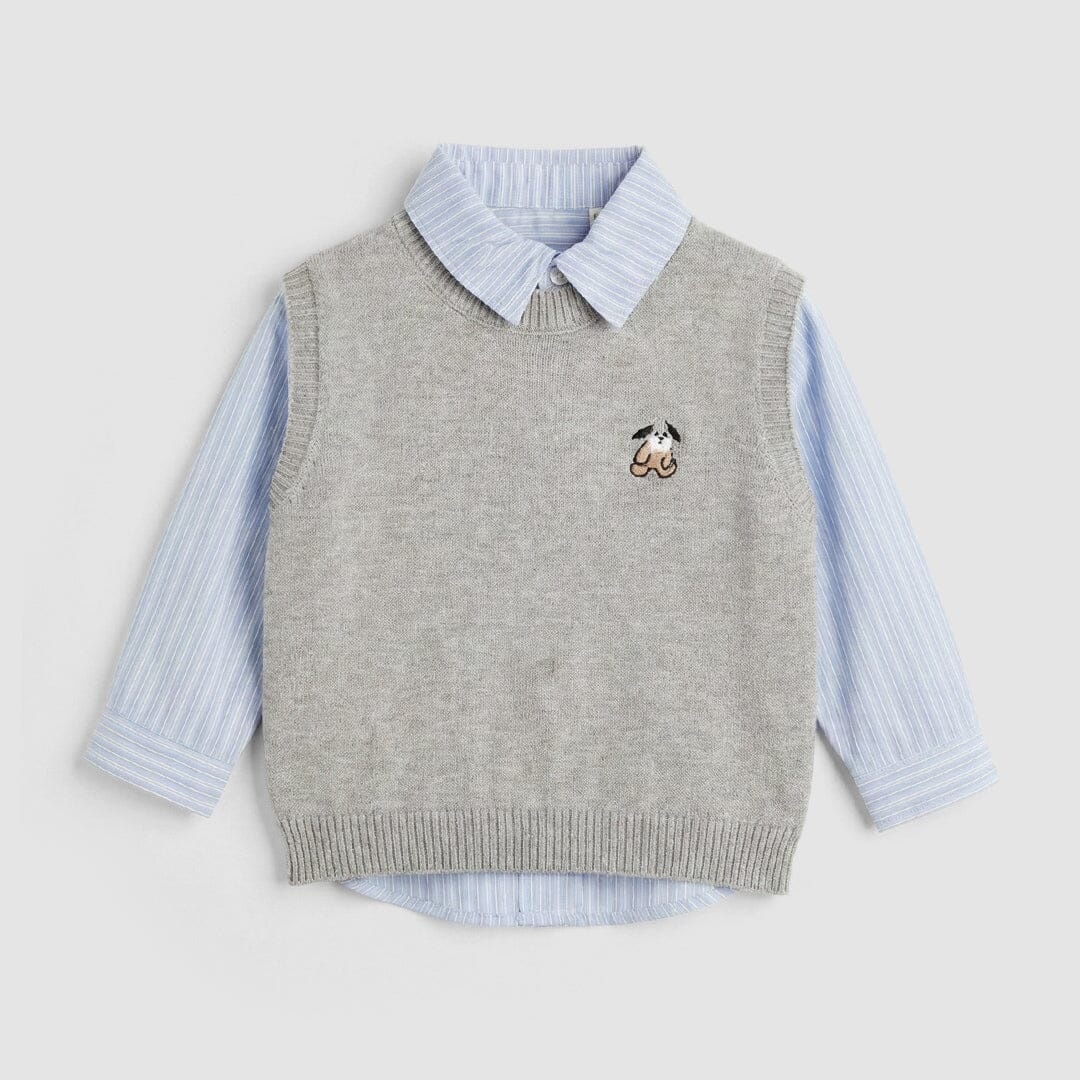 Stylish Grey Themed Kids Sweater & Casual Shirt Sweater Iluvlittlepeople 9-12 Months Grey Winter