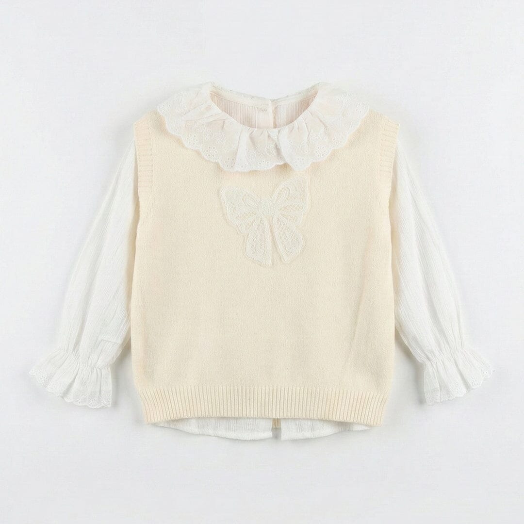 Stylish Off White Themed Girls Sweater & Shirt Sweater Iluvlittlepeople 9-12 Months Off White Winter