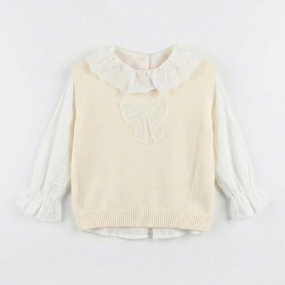 Stylish Off White Themed Girls Sweater & Shirt Sweater Iluvlittlepeople 9-12 Months Off White Winter