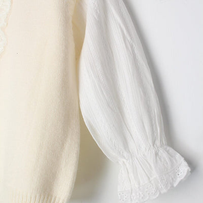 Stylish Off White Themed Girls Sweater & Shirt Sweater Iluvlittlepeople 