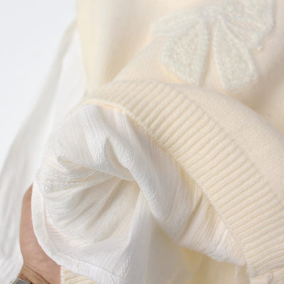 Stylish Off White Themed Girls Sweater & Shirt Sweater Iluvlittlepeople 