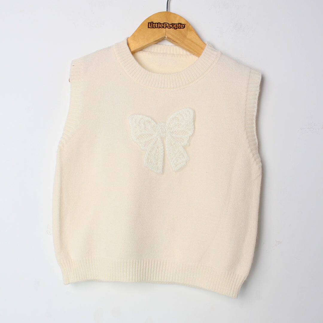 Stylish Off White Themed Girls Sweater & Shirt Sweater Iluvlittlepeople 