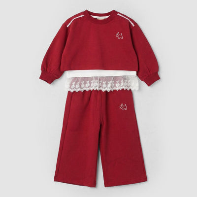 Wine Red Themed 3Pc Girls Set 3Pc Set Iluvlittlepeople 2-3 Years Winter Red