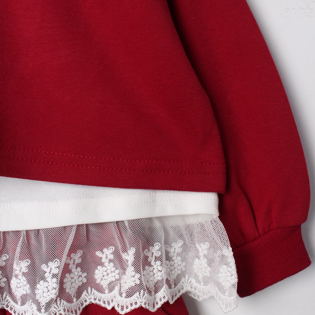 Wine Red Themed 3Pc Girls Set 3Pc Set Iluvlittlepeople 