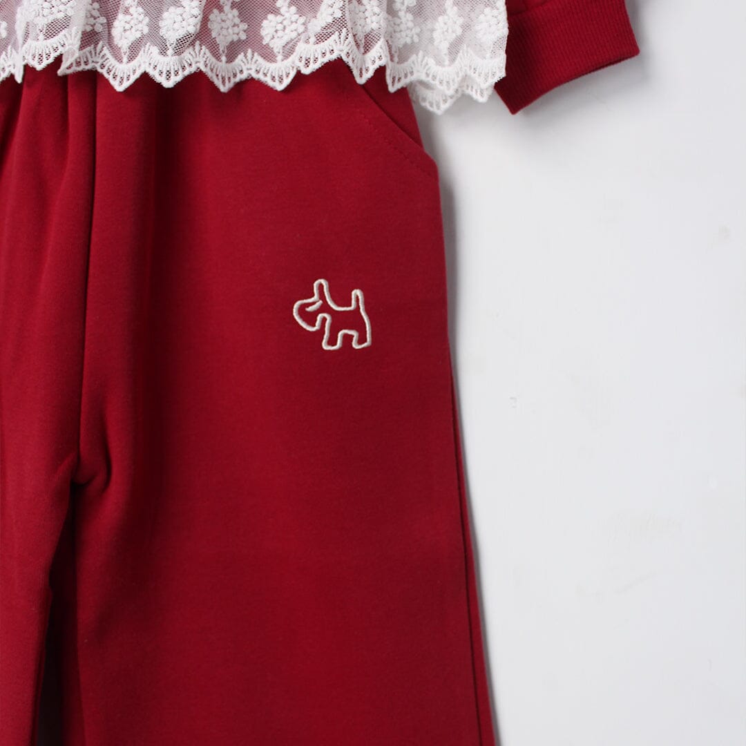 Wine Red Themed 3Pc Girls Set 3Pc Set Iluvlittlepeople 