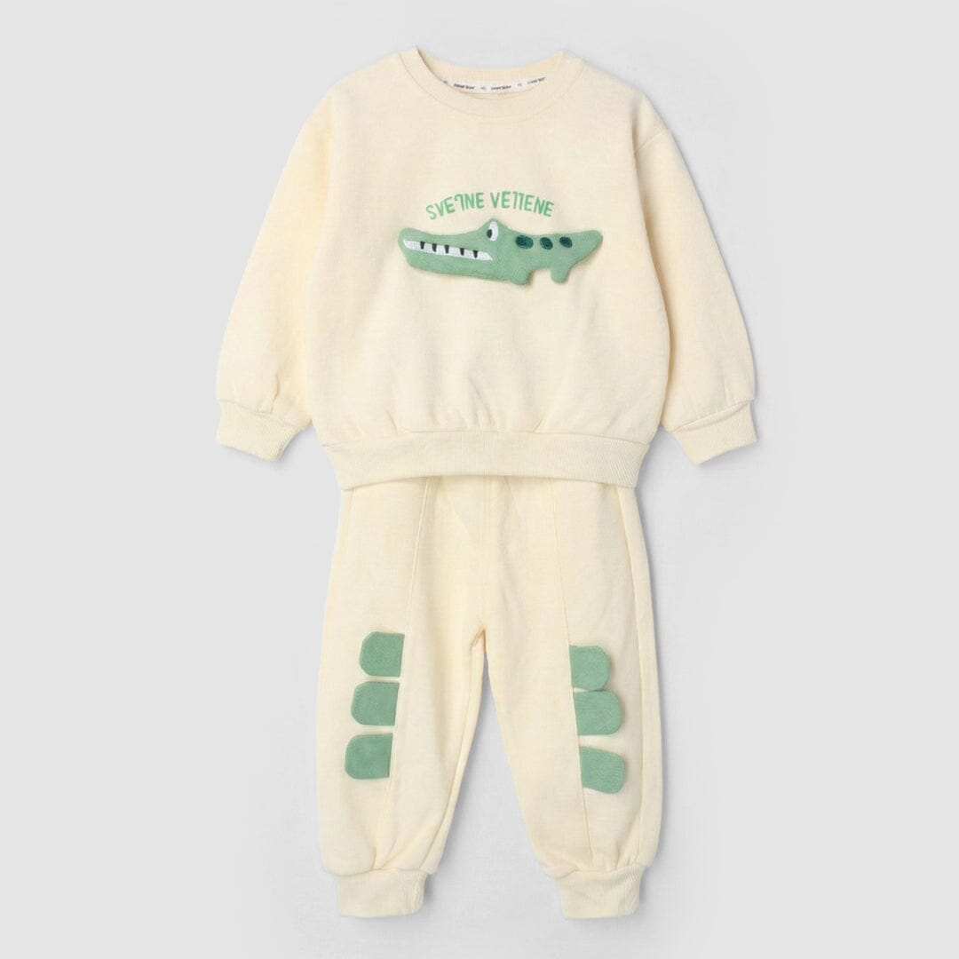 Modern Off White Themed 2Pc Boys Set 2Pc Set Iluvlittlepeople 12-18 Months Winter Off White