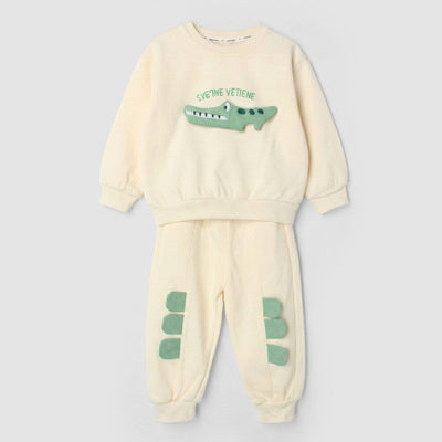 Modern Off White Themed 2Pc Boys Set 2Pc Set Iluvlittlepeople 12-18 Months Winter Off White